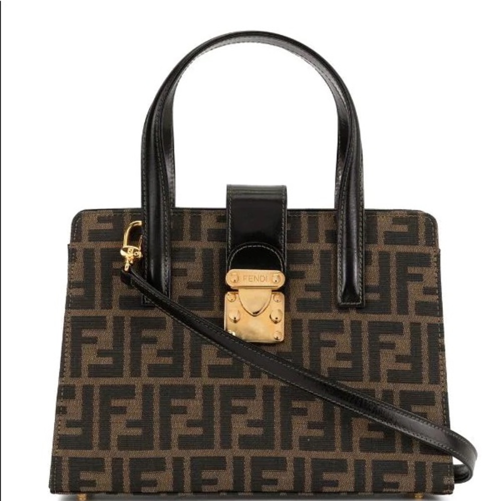 Fendi 1990s Zucca Pattern 2Way Bag Brown canvas